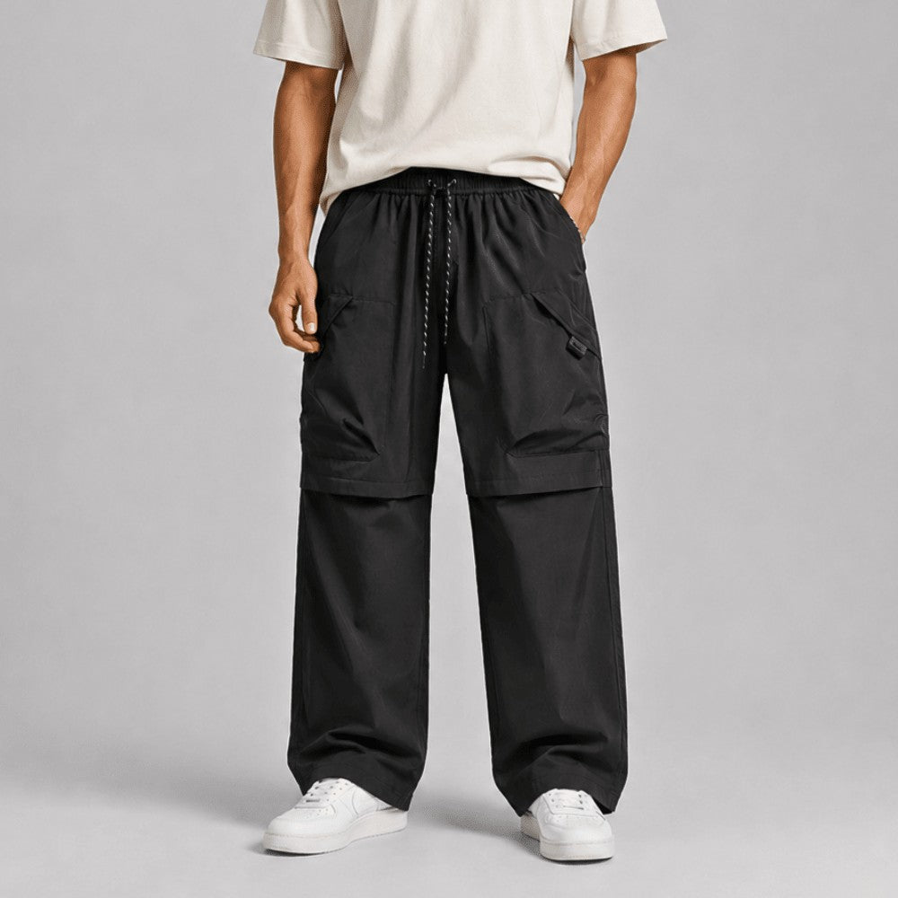 Hiking Trousers – Men's Windproof Water-Resistant Walking Trousers – Black