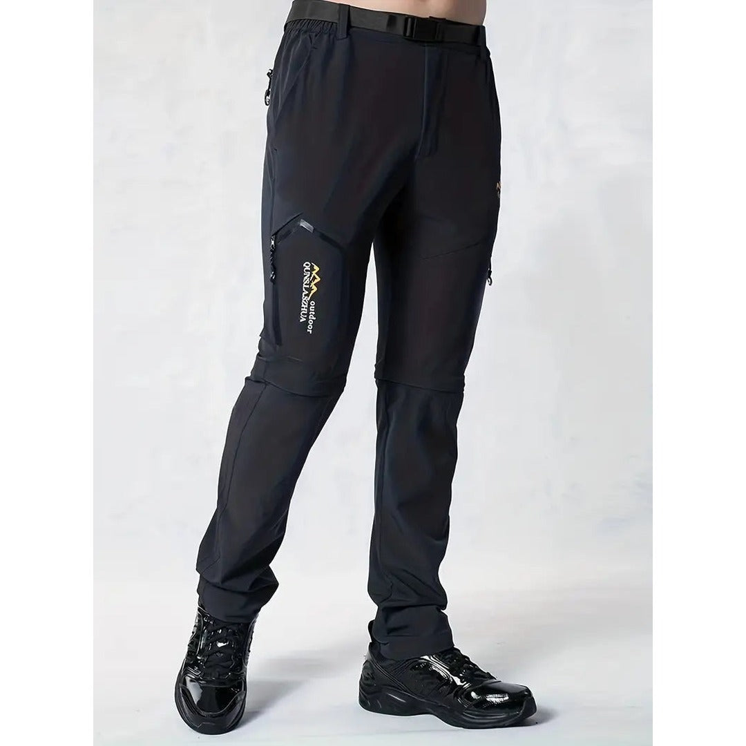 Hiking Trousers – Men's Zip-Pocket Water-Resistant Trousers – Black