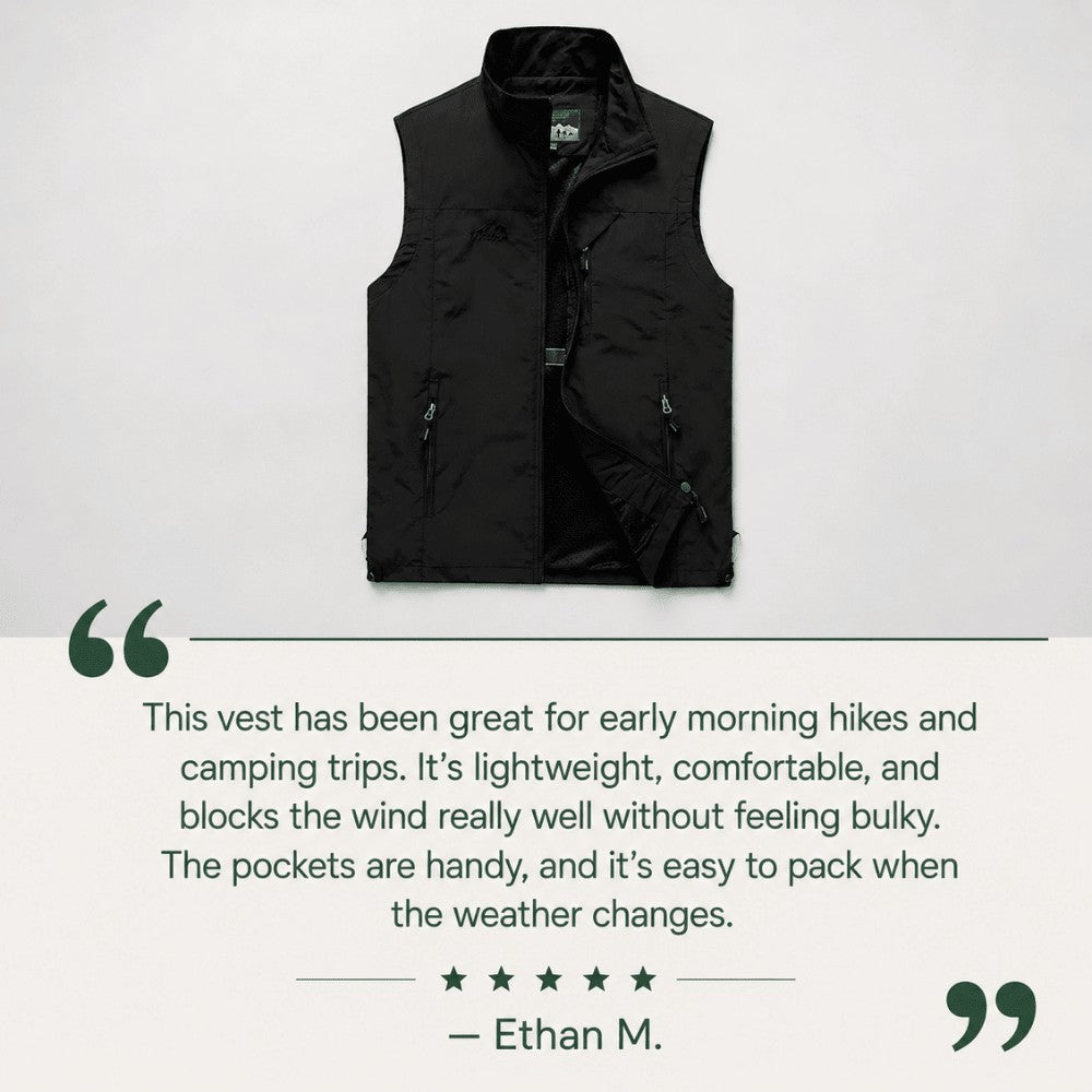 Hiking Vest – Lightweight Breathable Utility Gilet