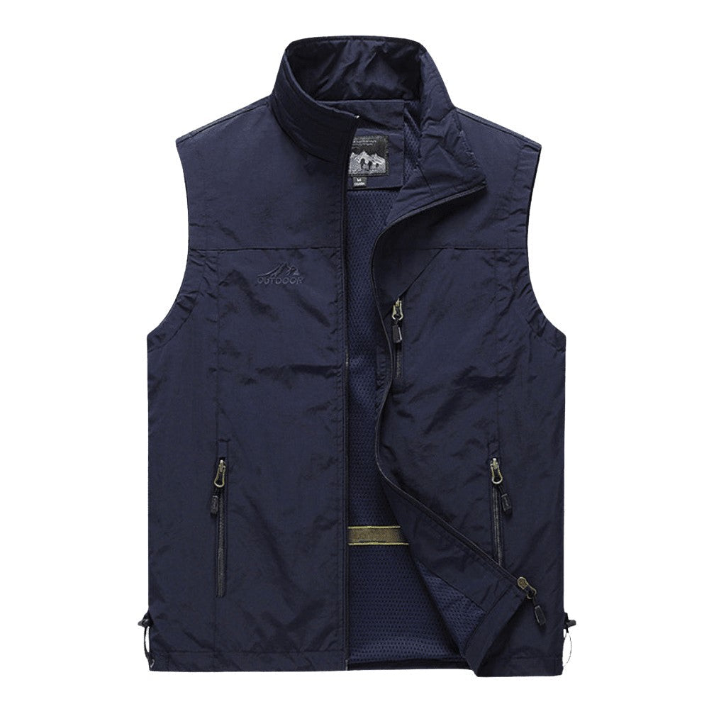 Hiking Vest – Lightweight Breathable Utility Gilet – Navy blue