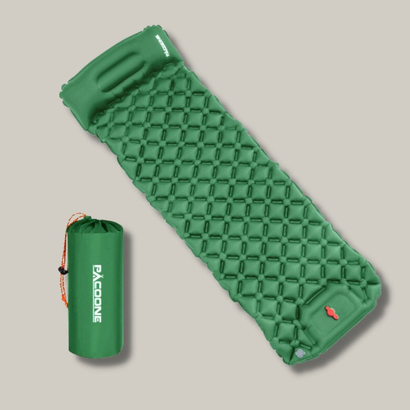Inflatable Sleeping Mat – Ultralight with Built-In Pump – Green
