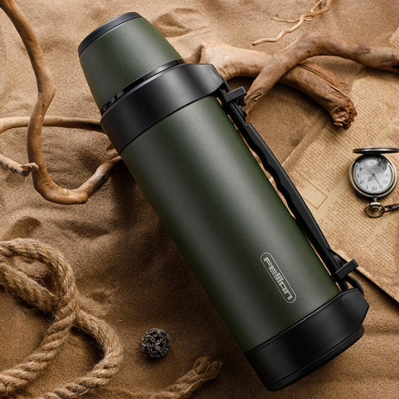 Insulated Flask – Vacuum Thermos for Hot & Cold Drinks – Khaki