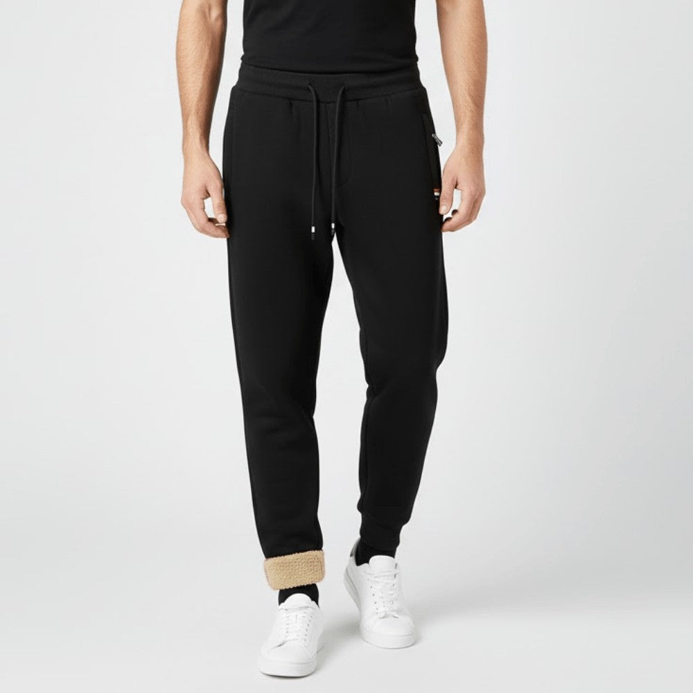 Joggers – Warm Fleece-Lined Outdoor Jogging Bottoms – Black