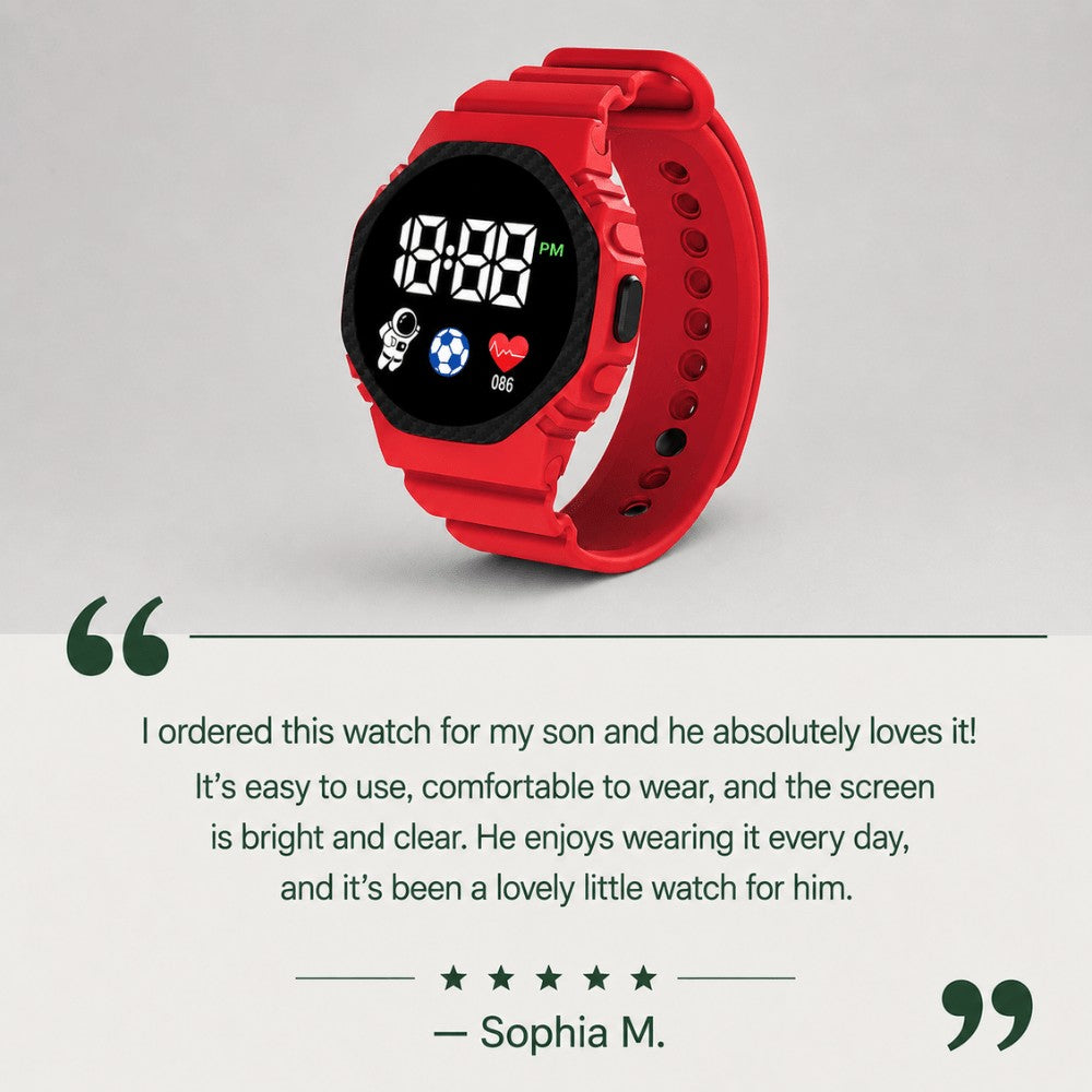 Kids' Digital Watch – Lightweight Water-Resistant Watch