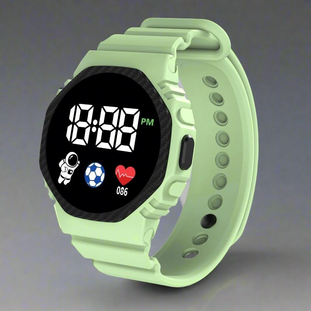 Kids' Digital Watch – Lightweight Water-Resistant Watch – Green