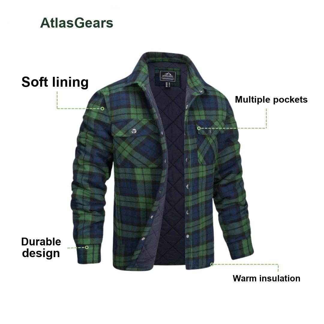 Lumberjack Jacket – Lined Rugged Checked Outdoor Coat