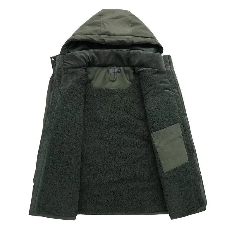 Men's Lined Winter Jacket – Warm Windproof Water-Repellent Coat
