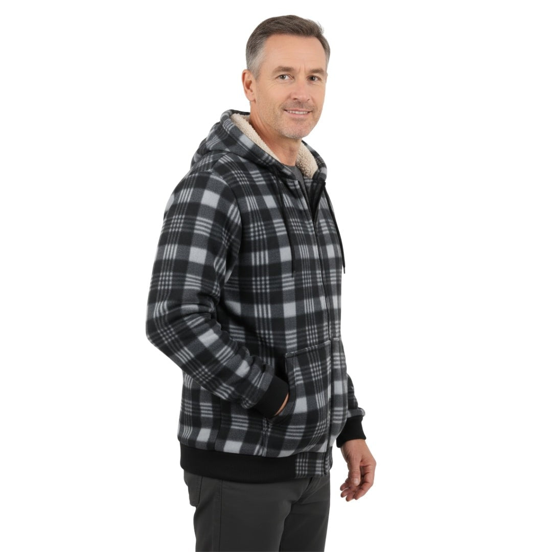 Men's Sherpa Fleece Hoodie – Warm Lined Winter Jacket