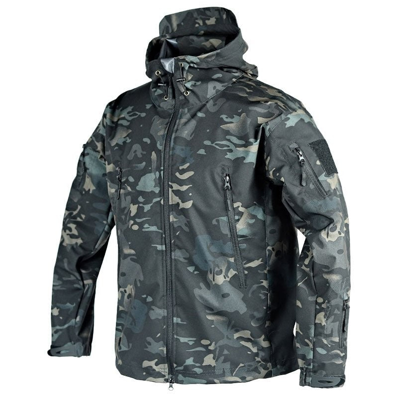 Men's Waterproof Outdoor Jacket – Hooded Windproof Rain Coat – Dark Grey