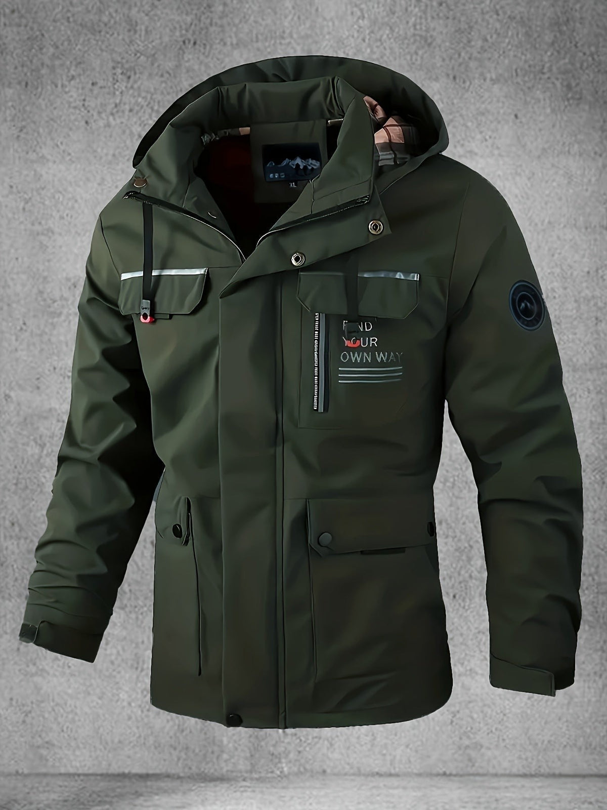 Men's Waterproof Softshell Jacket – Windproof Hooded Coat