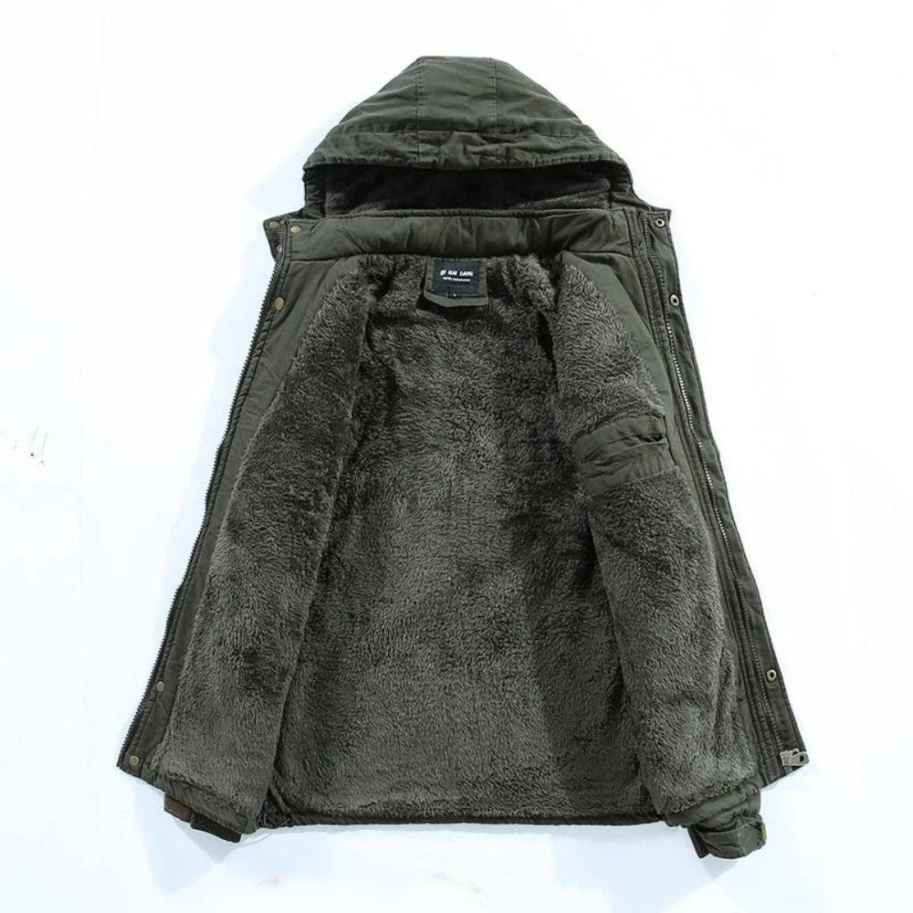 Men's Winter Coat – Fur-Lined Warm Hooded Water-Repellent Parka