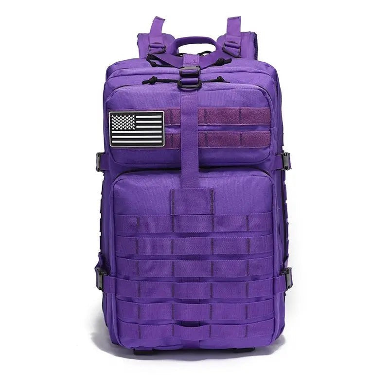 Military Travel Backpack – Ergonomic Padded Rucksack – Purple