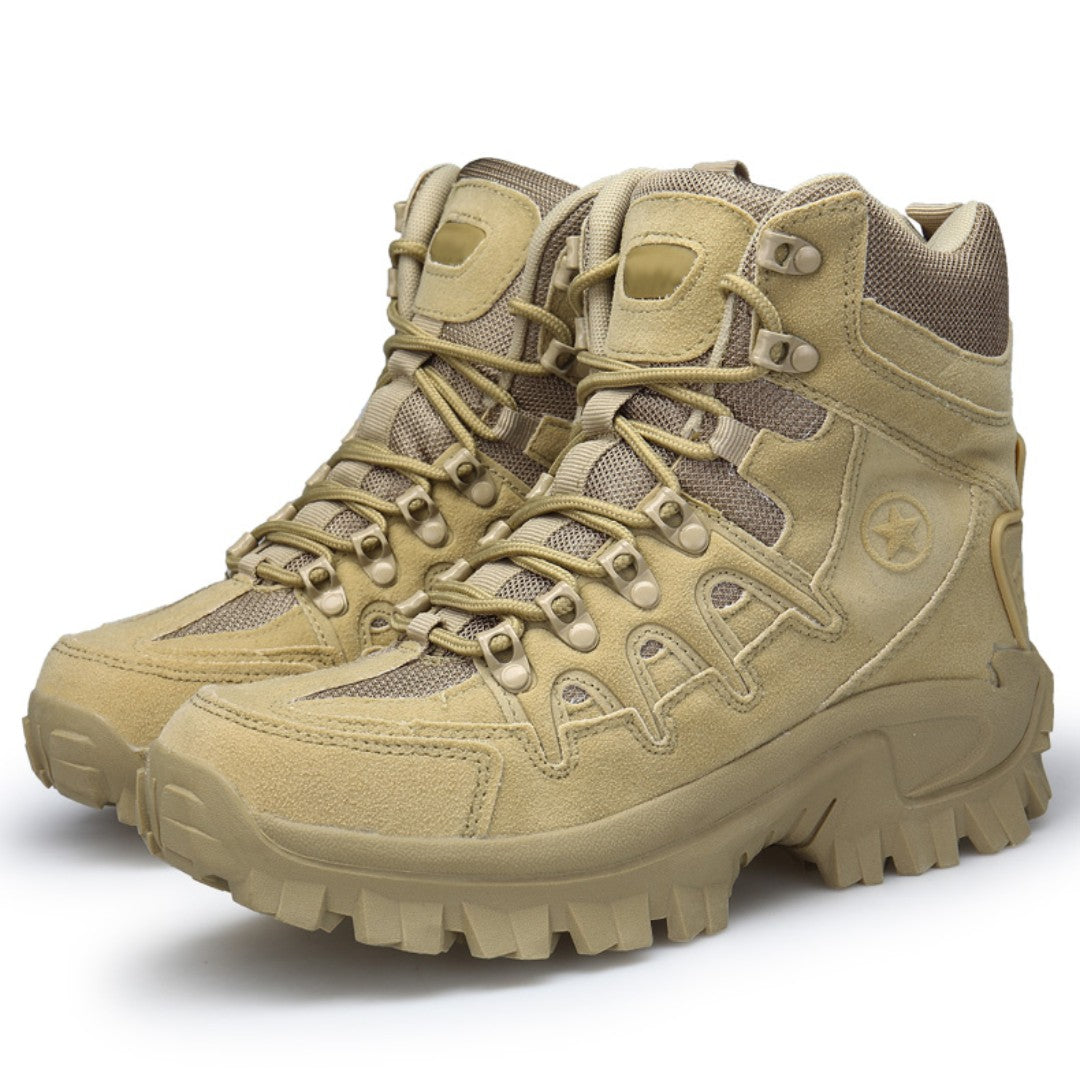 Outdoor Boots – Men's Waterproof Rugged Army Boots – Khaki