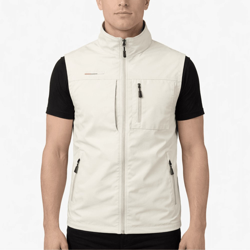 Outdoor Gilet – Men's Lightweight Multi-Pocket Vest – Beige