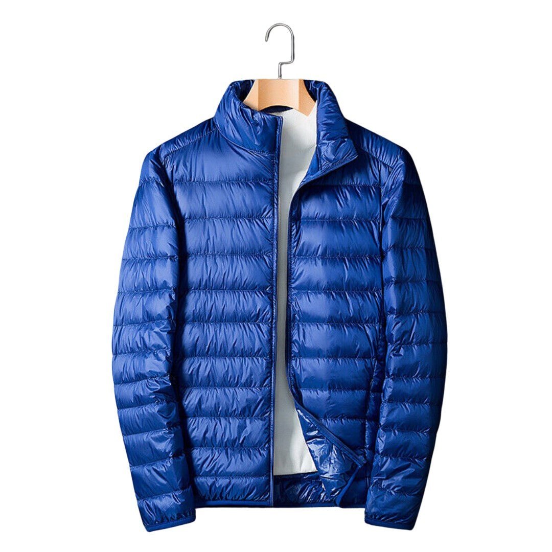 Packable Rain Jacket – Foldable Waterproof Outdoor Shell – Blue