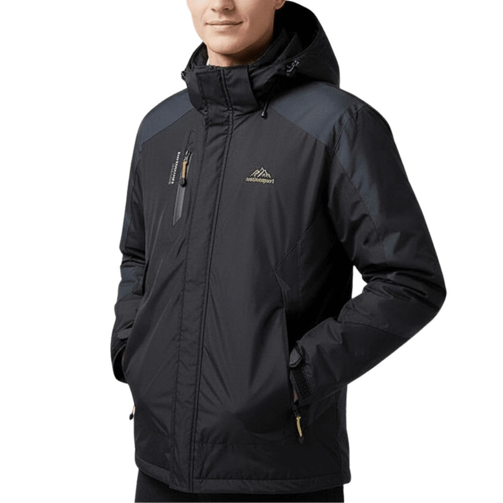 Rain Jacket – Waterproof Insulated Outdoor Jacket – Black