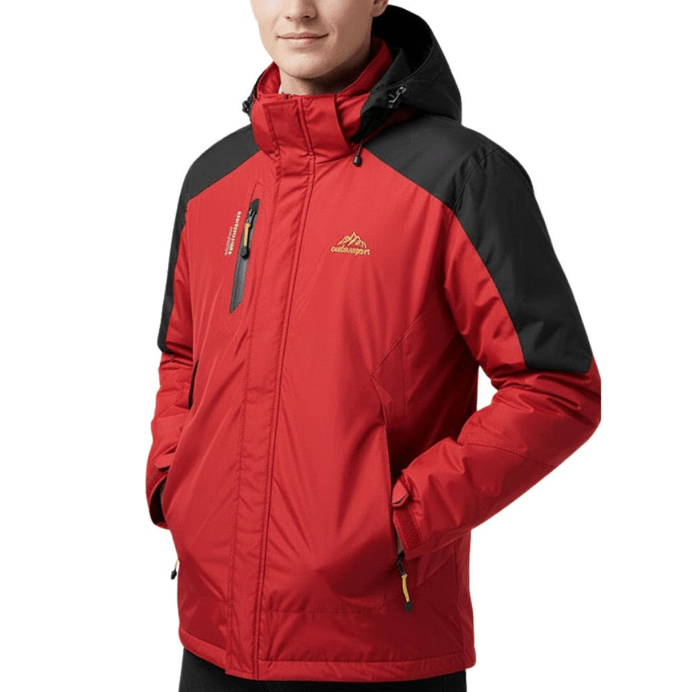 Rain Jacket – Waterproof Insulated Outdoor Jacket – Red