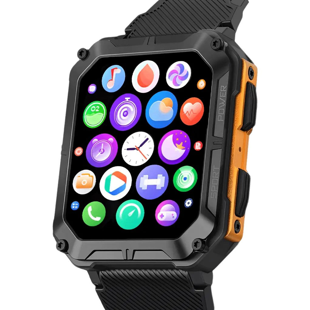 Rugged Smartwatch – Heart-Rate Outdoor Fitness Watch