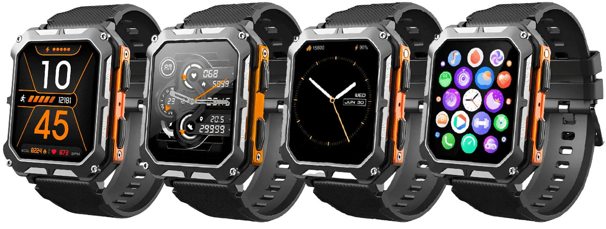 Rugged Smartwatch – Heart-Rate Outdoor Fitness Watch