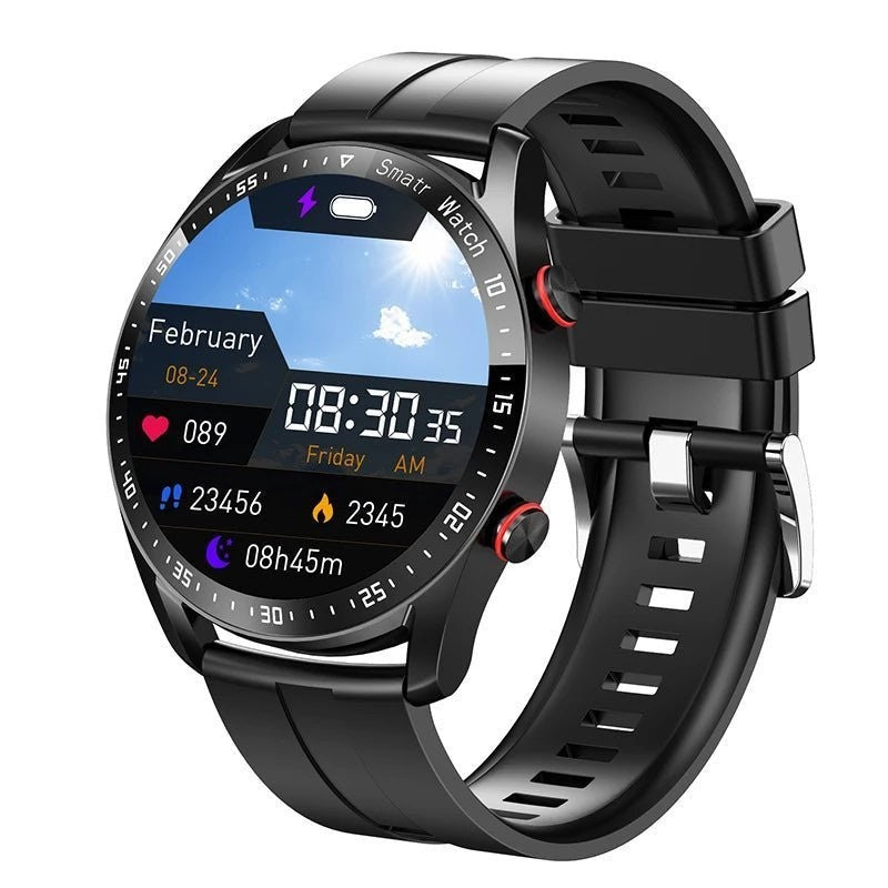 Smartwatch – Lightweight Water-Resistant Fitness Watch – Black Silicone
