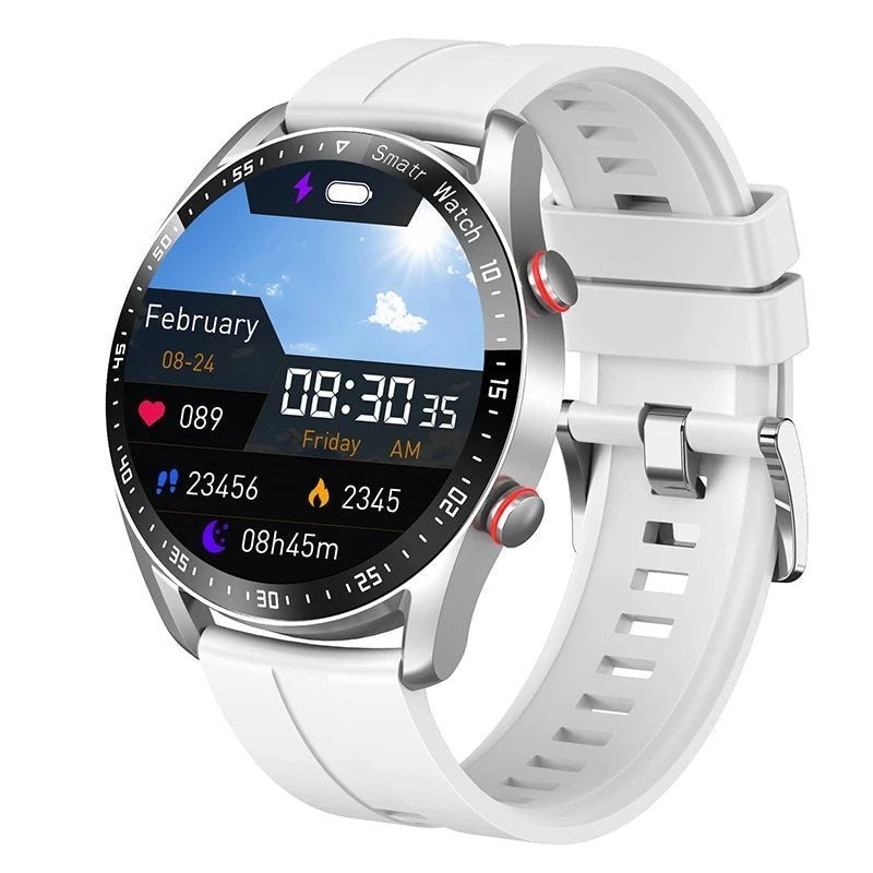 Smartwatch – Lightweight Water-Resistant Fitness Watch – Silver Silicone