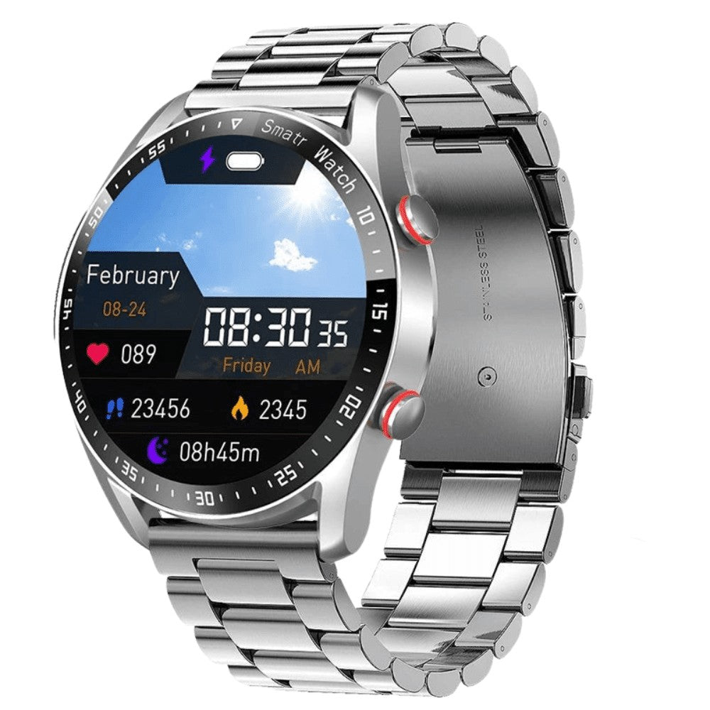 Smartwatch – Lightweight Water-Resistant Fitness Watch – Silver Steel