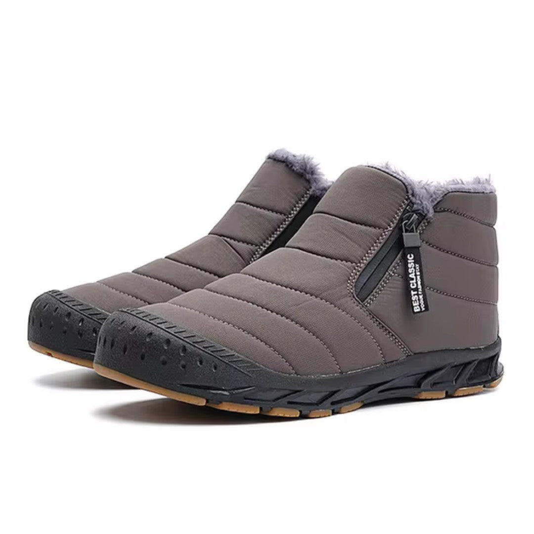 Snow Boots – Men's Insulated Lined Winter Boots – Grey