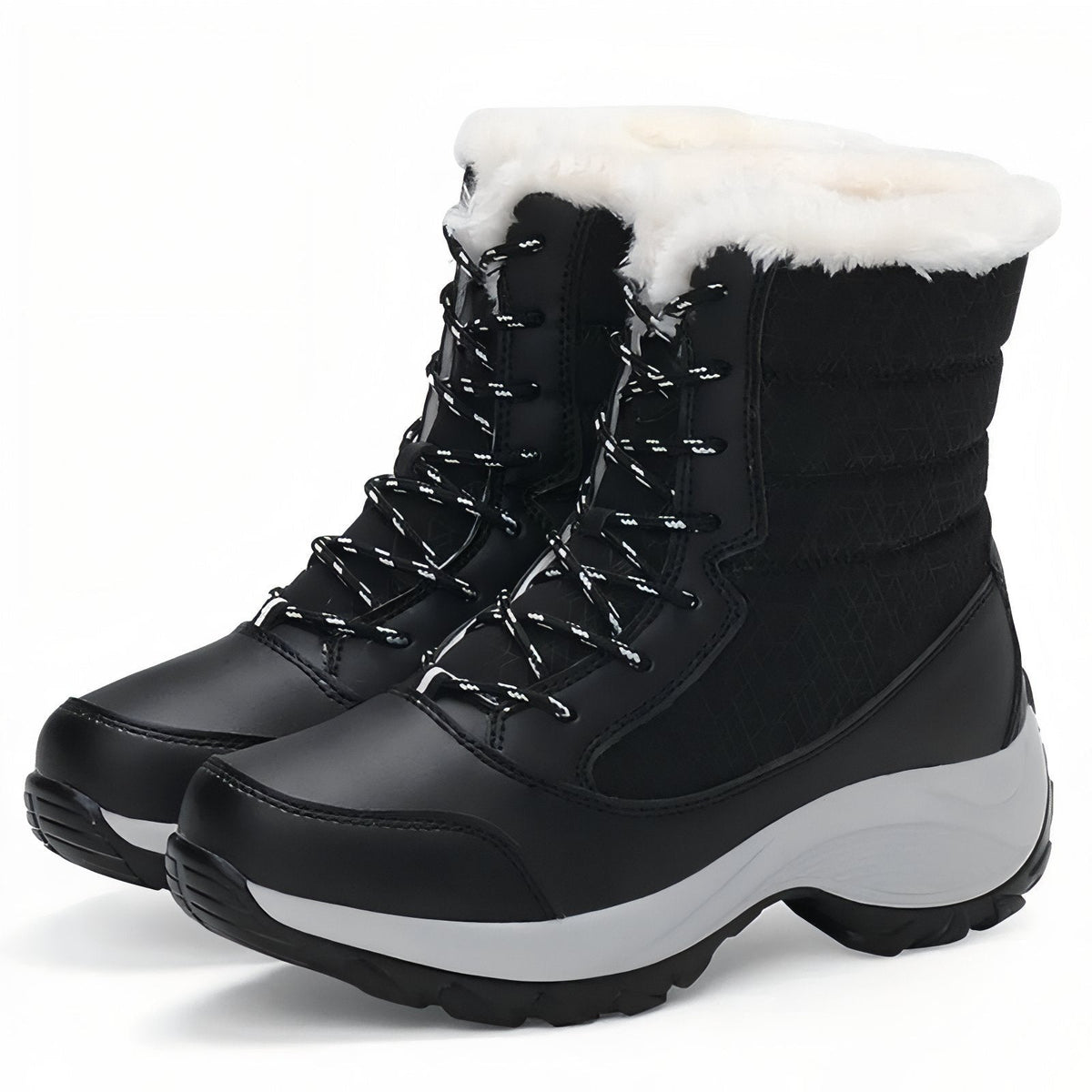 Snow Boots – Women's Insulated Waterproof Winter Boots – Black and White