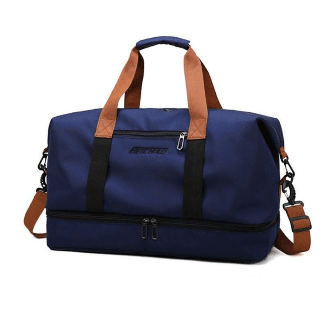 Sports Duffel Bag – Durable Water-Resistant 600D Travel Bag – Blue