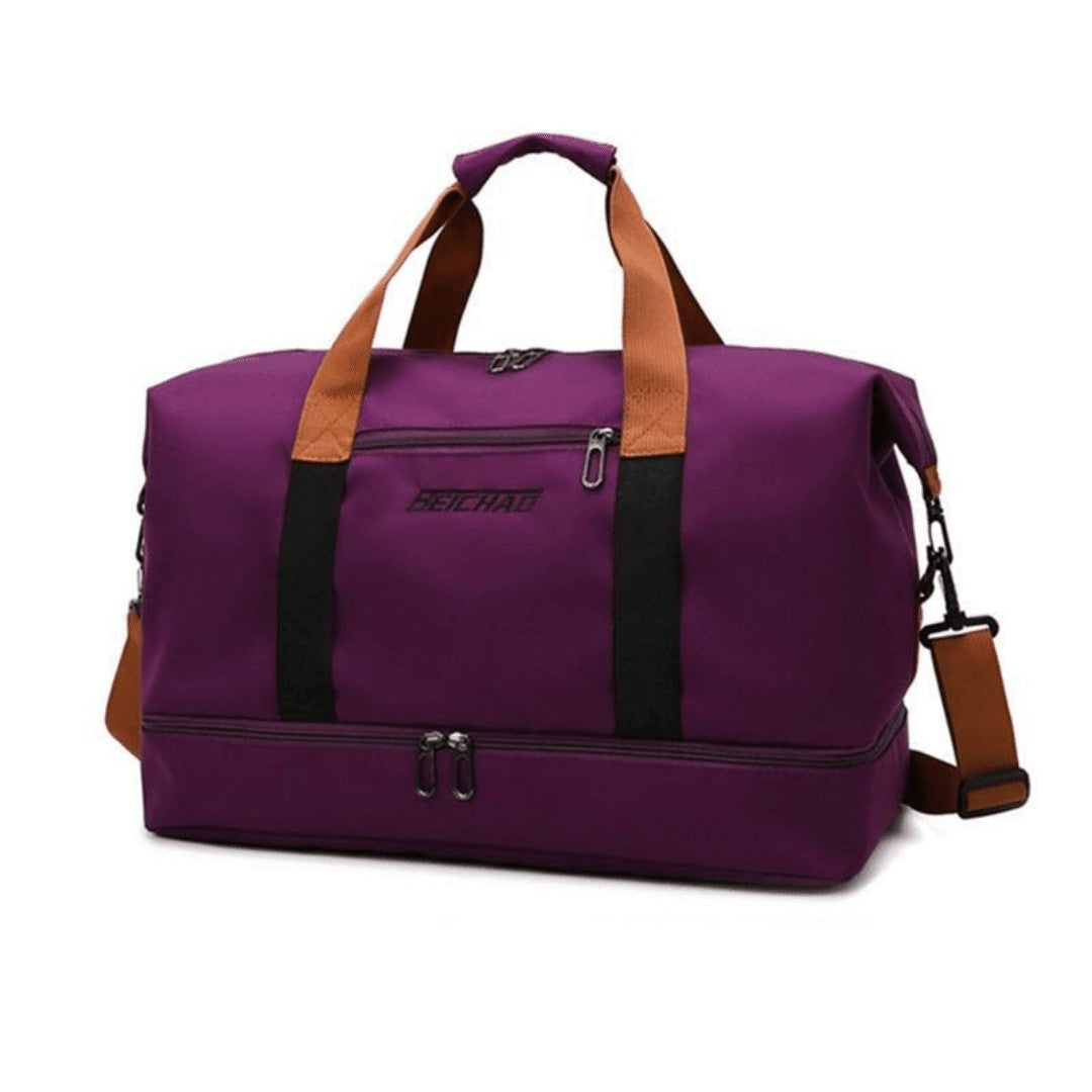 Sports Duffel Bag – Durable Water-Resistant 600D Travel Bag – Purple