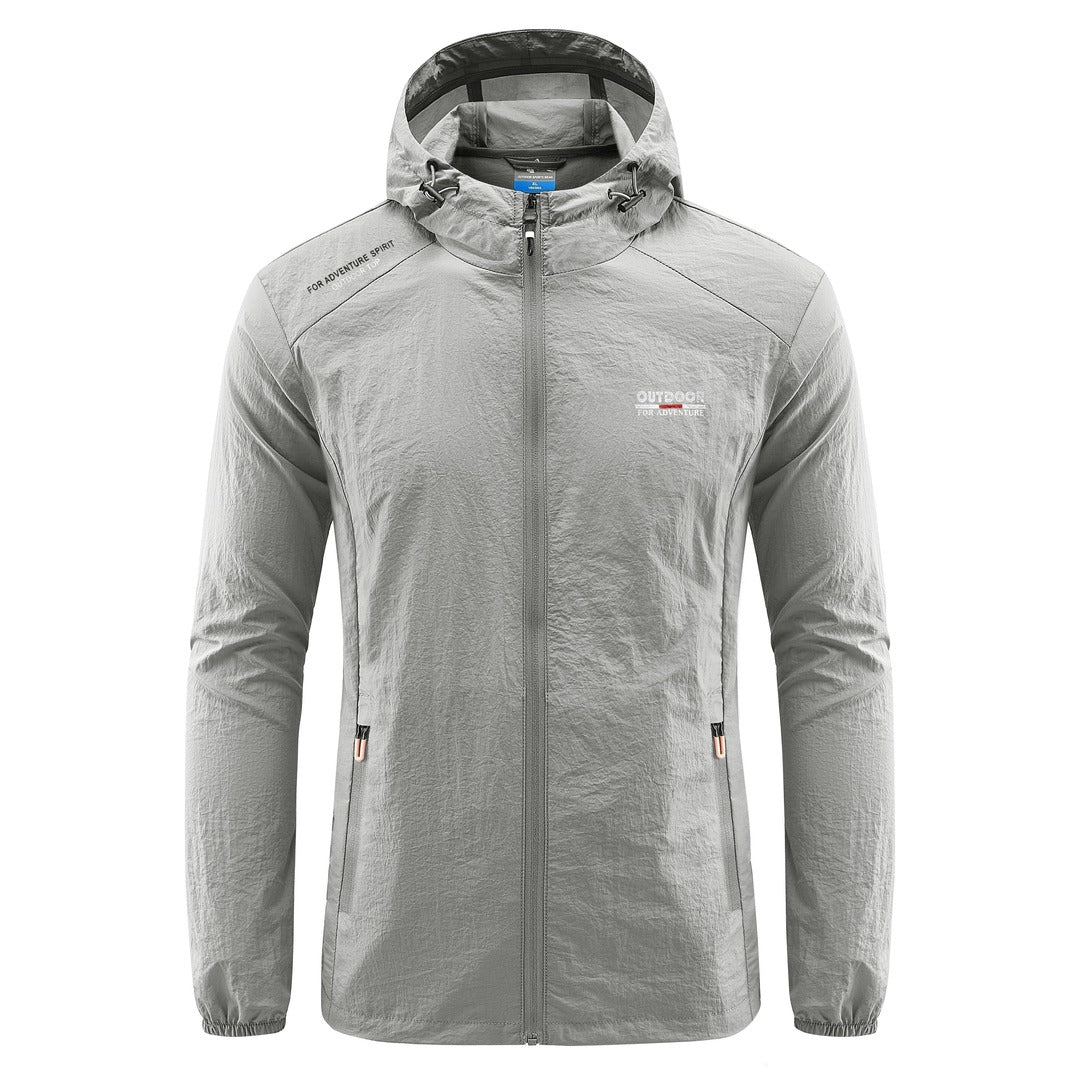 Summer Jacket – Lightweight Windproof Waterproof Shell – Light Grey