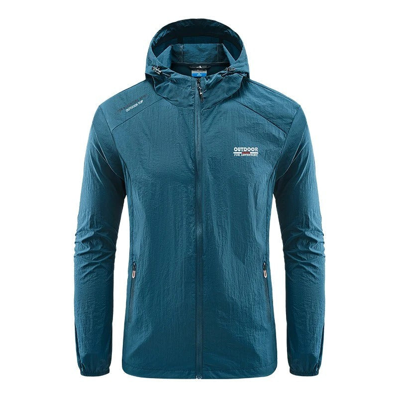 Summer Jacket – Lightweight Windproof Waterproof Shell – Denim Blue