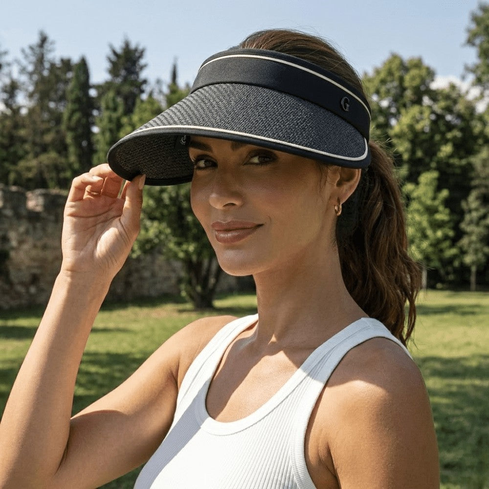 Sun Hat with UV Protection – Wide Brim, Open-Top & Packable – Black