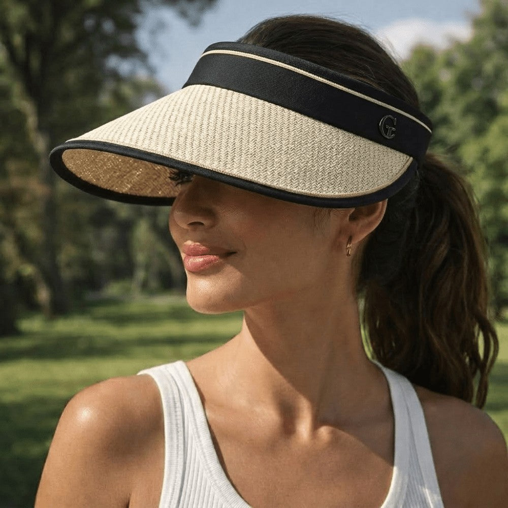 Sun Hat with UV Protection – Wide Brim, Open-Top & Packable – Beige