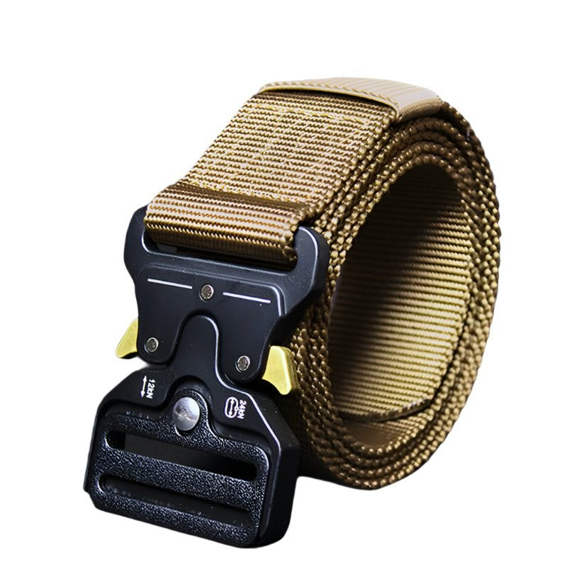 Tactical Belt – Men's Quick-Release Military Duty Belt – Khaki