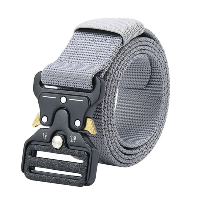 Tactical Belt – Men's Quick-Release Military Duty Belt – Grey