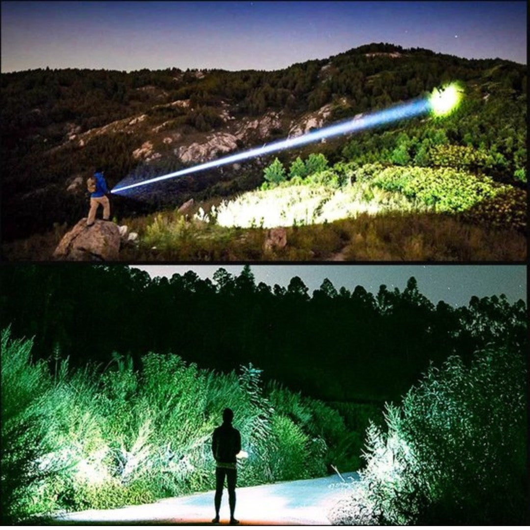Tactical Torch – 9000-Lumen Rechargeable LED Flashlight