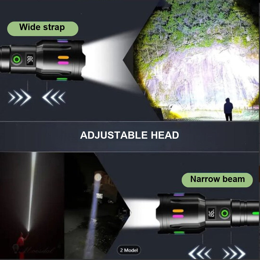Tactical Torch – 9000-Lumen Rechargeable LED Flashlight