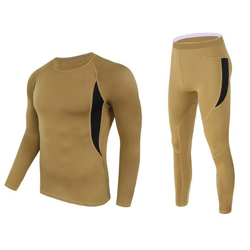 Thermal Base Layer Set – Men's Stretch Underwear Top & Bottom – Coyote