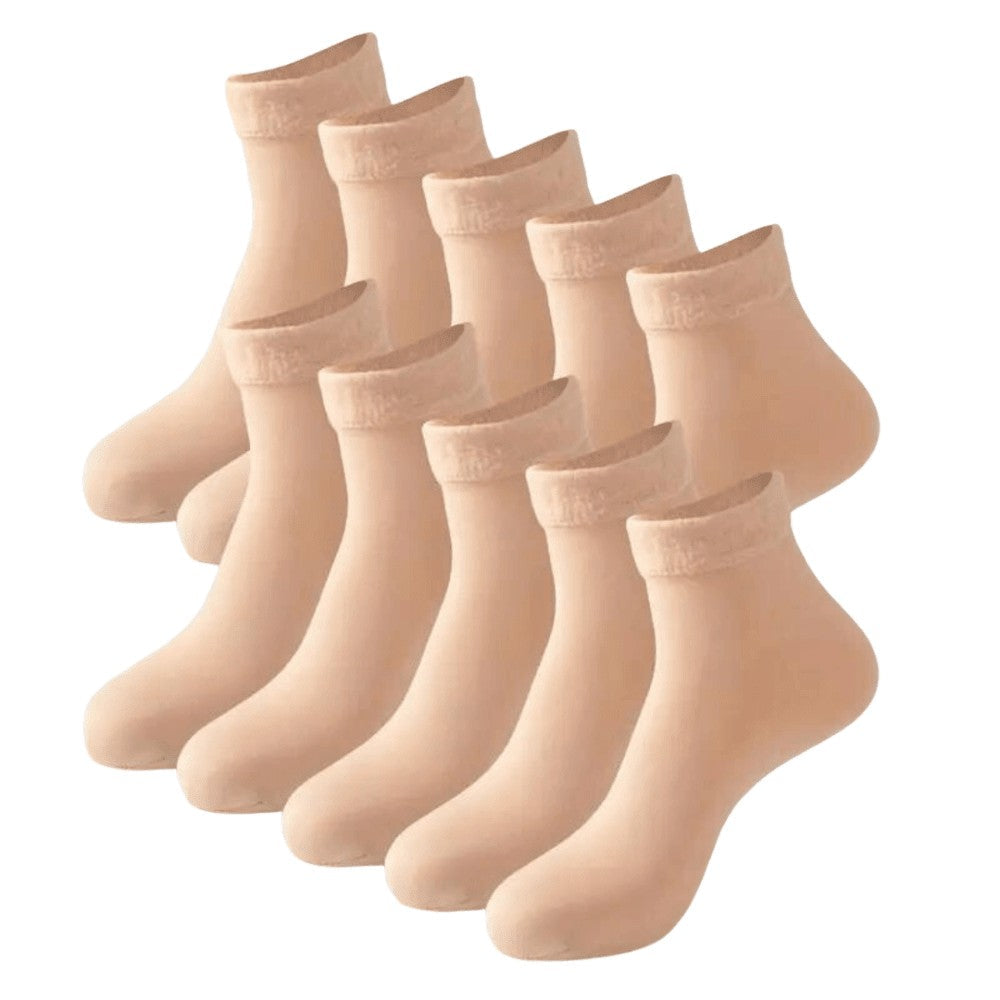Thermal Socks – Warm Breathable Winter Sock Set – Beige 10 pairs