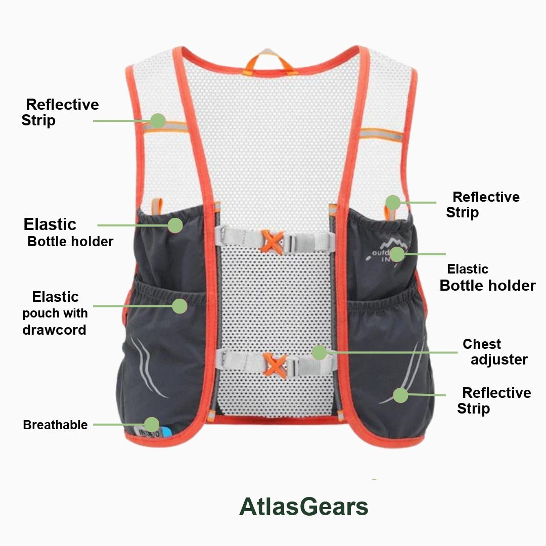 Trail Running Vest – Hydration Vest with 2 Soft Flasks
