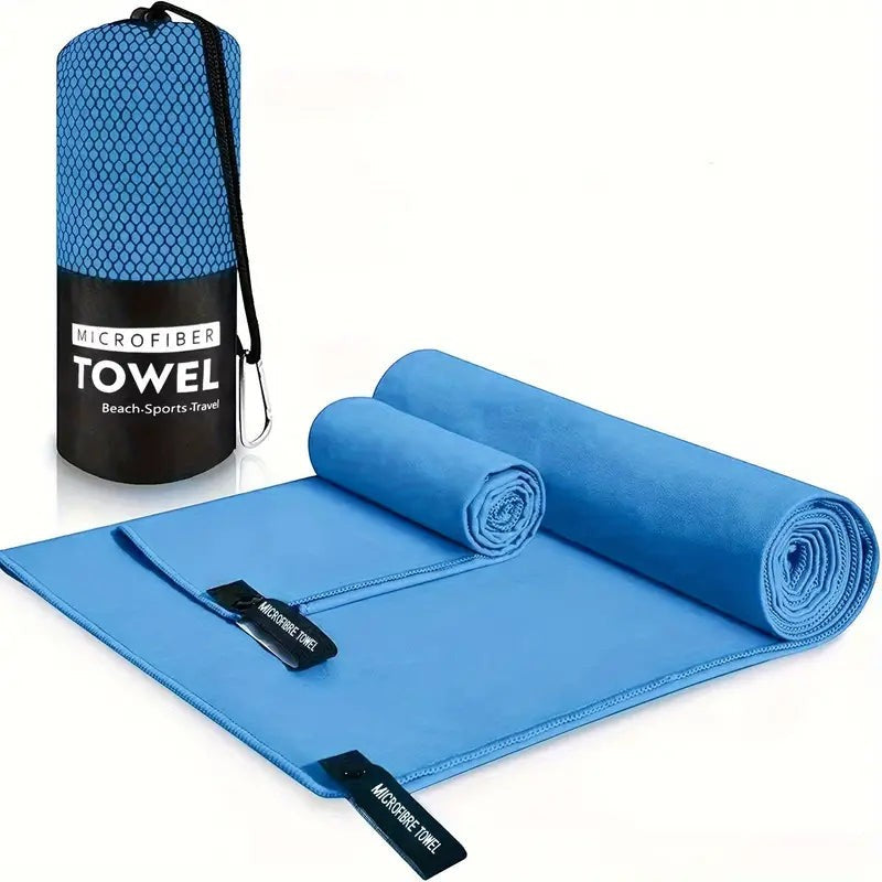 Travel Towel Set – Microfibre Quick-Dry Towels (2-Pack) – Blue