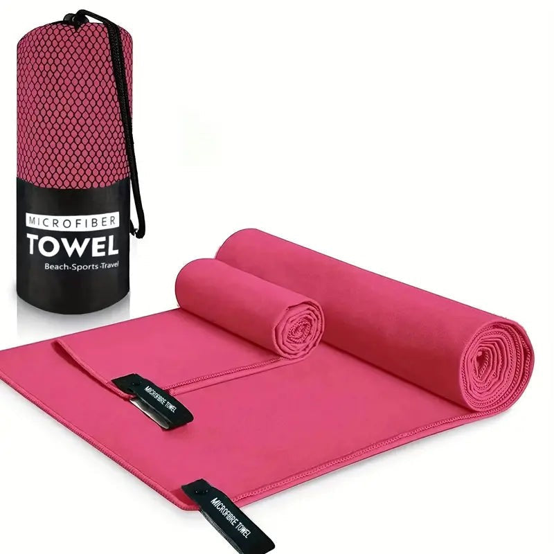 Travel Towel Set – Microfibre Quick-Dry Towels (2-Pack) – Pink