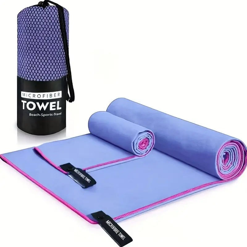 Travel Towel Set – Microfibre Quick-Dry Towels (2-Pack) – Purple
