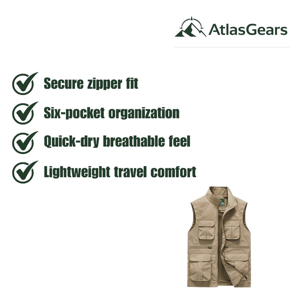 Travel Vest – Lightweight Quick-Dry Multi-Pocket Utility Vest