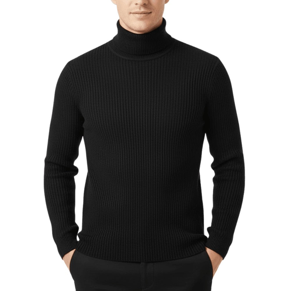 Turtleneck Jumper – Men's Ribbed Lightweight Outdoor Layer