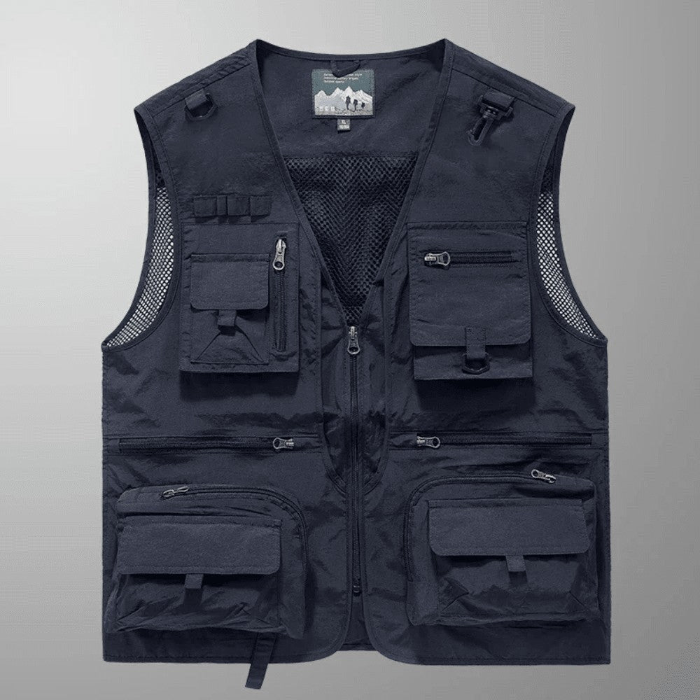 Utility Vest – Lightweight Mesh Multi-Pocket Fishing Vest – Blue