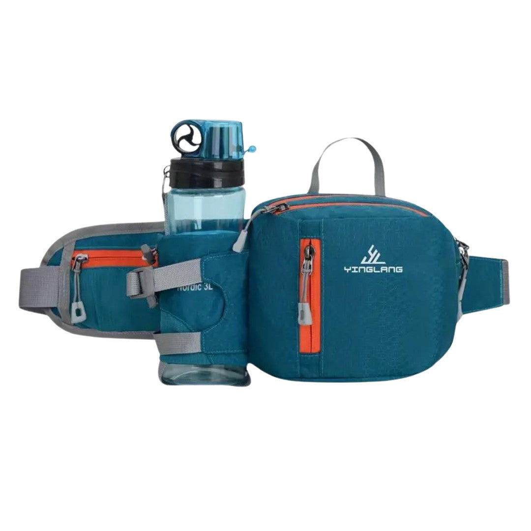 Waist Bag – Hiking Bum Bag with Water Bottle Holder – Dark Blue