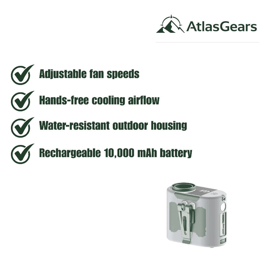 Waist Fan – Rechargeable Water-Resistant Outdoor Cooling Fan