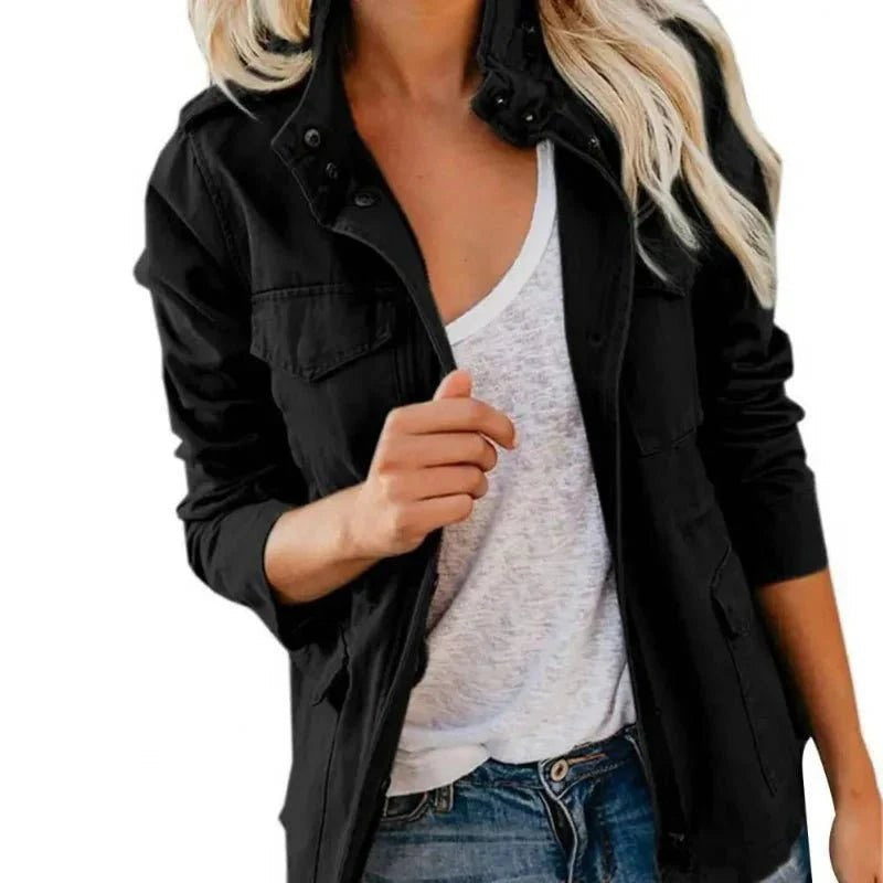 Walking Jacket – Women's Lightweight Wind-Resistant Layer – Black